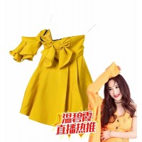 溫碧霞IRENENA服裝品牌時尚性感單肩短裙吊帶百褶公主裙