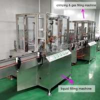全自動一元氣霧劑灌裝封口充氣機簡易流水線